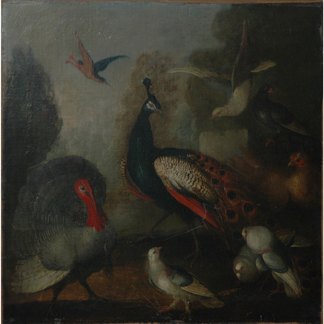 Appraisal: Manner of Melchior d'Hondecoeter Birds in Landscapes A Pair Each