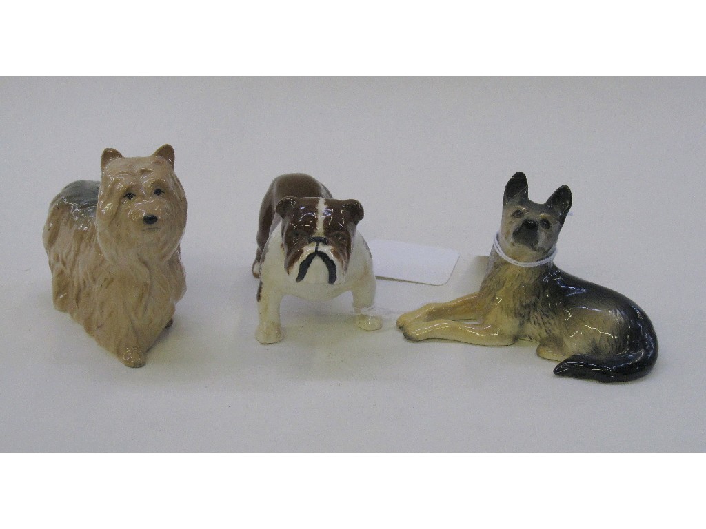 Appraisal: Three Beswick figures of dogs to include Yorkshire Terrier no