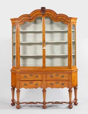 Appraisal: A th Century Continental Display Cabinet With strong Dutch stylistic