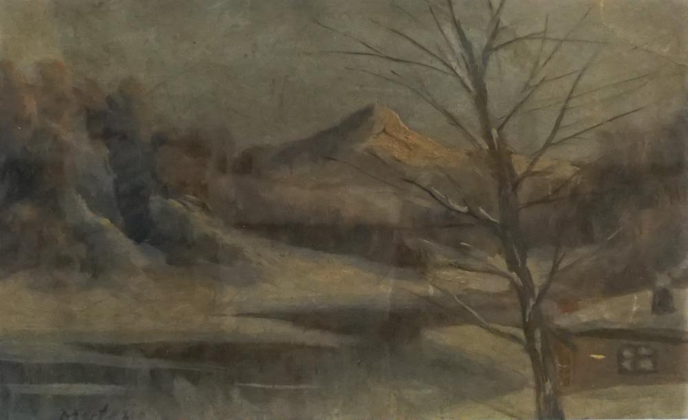 Appraisal: Pierre Eug ne Mont zin French Winter Mountainous Landscape Gouache