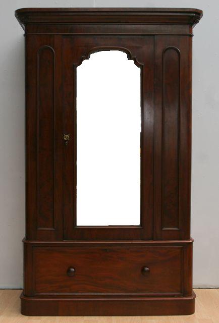 Appraisal: A mid Victorian mahogany mirror door wardrobe circa cm wide