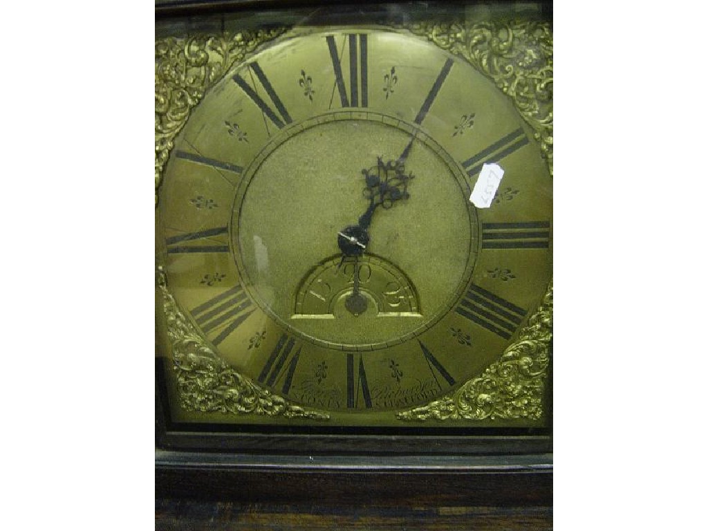 Appraisal: A th century oak longcase clock with brass dial by