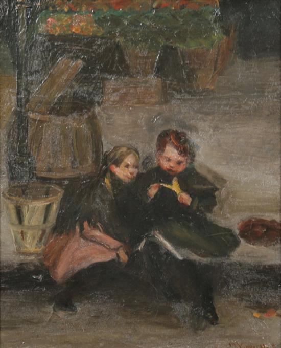 Appraisal: MABELL VAN DER HOOF th th century CHILDREN SEATED ON