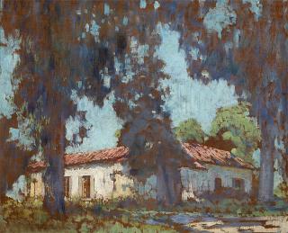 Appraisal: Alson Skinner Clark Adobe in a eucalyptus landscape signed and