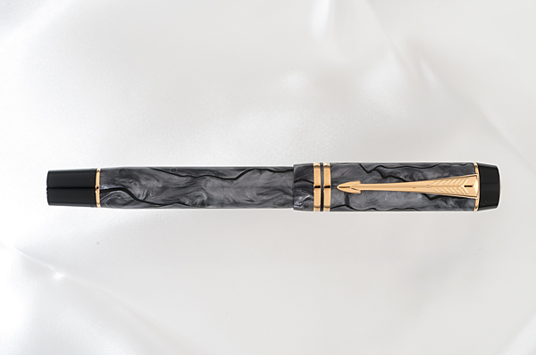 Appraisal: This Parker Duofold Centennial pearl and grey broad fountain pen