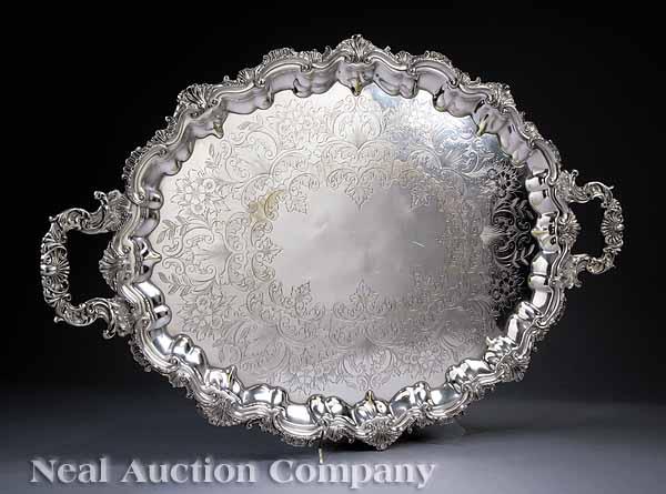 Appraisal: An Antique American Silverplate Tea Tray E G Webster Son