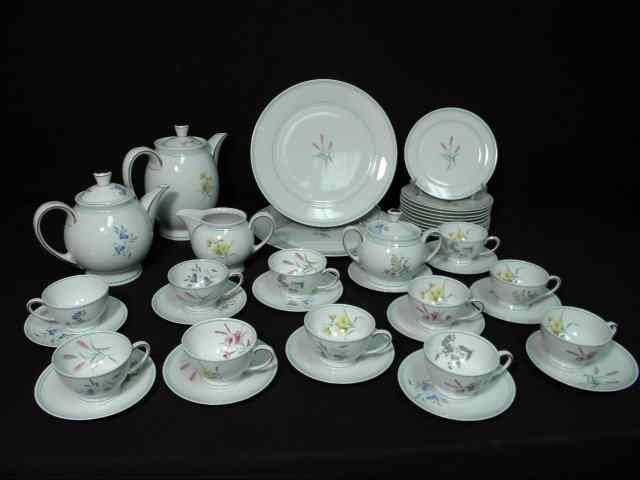 Appraisal: Hutschenreuther Bavarian porcelain floral breakfast set pieces total Each piece