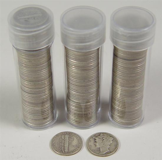 Appraisal: Dime Lot All Silver Mercury Roosevelt plus Barber total coins