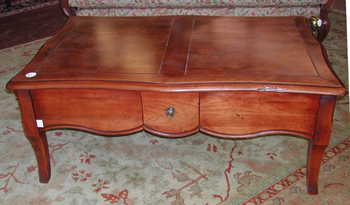 Appraisal: French Provincial-Style Fruitwood Coffee Table in the Louis XV taste