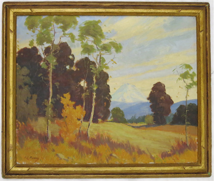 Appraisal: PERCY L MANSER OIL ON CANVAS BOARD Portland Oregon -