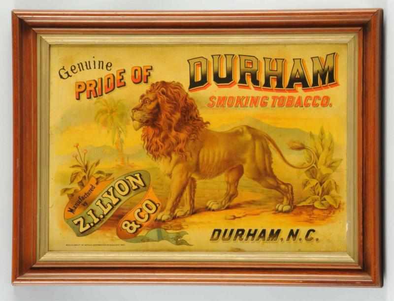 Appraisal: Tin Pride of Durham Smoking Tobacco Sign Circa s Made