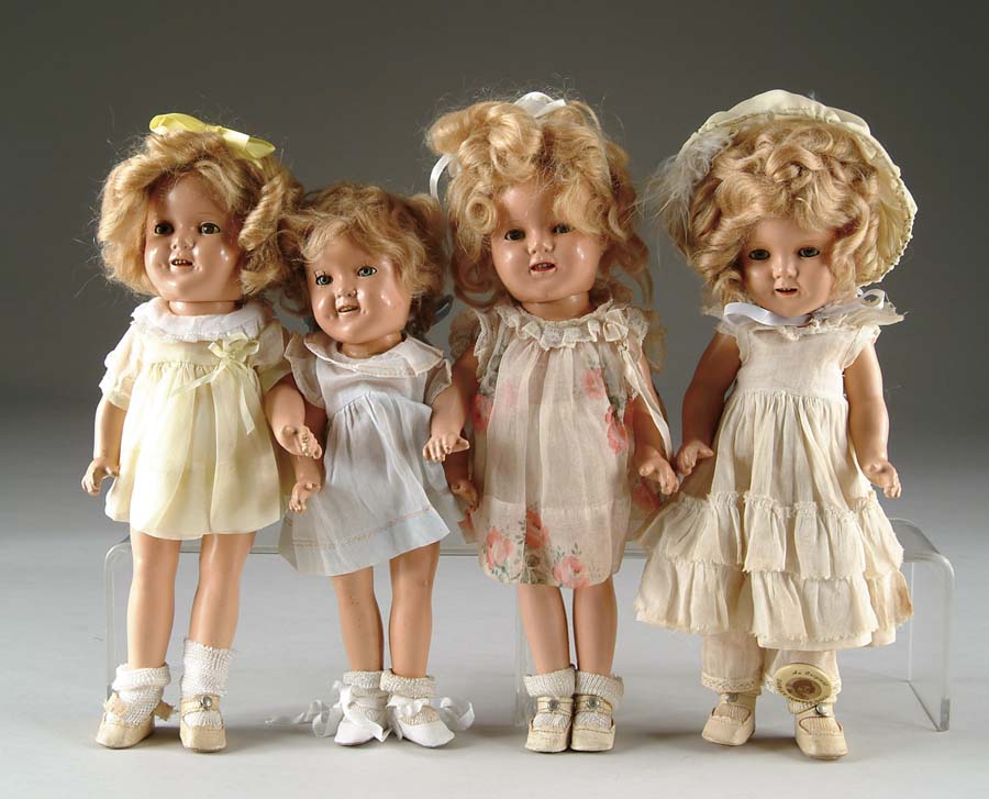 Appraisal: LOT OF FOUR IDEAL SHIRLEY TEMPLE DOLLS Three dolls are