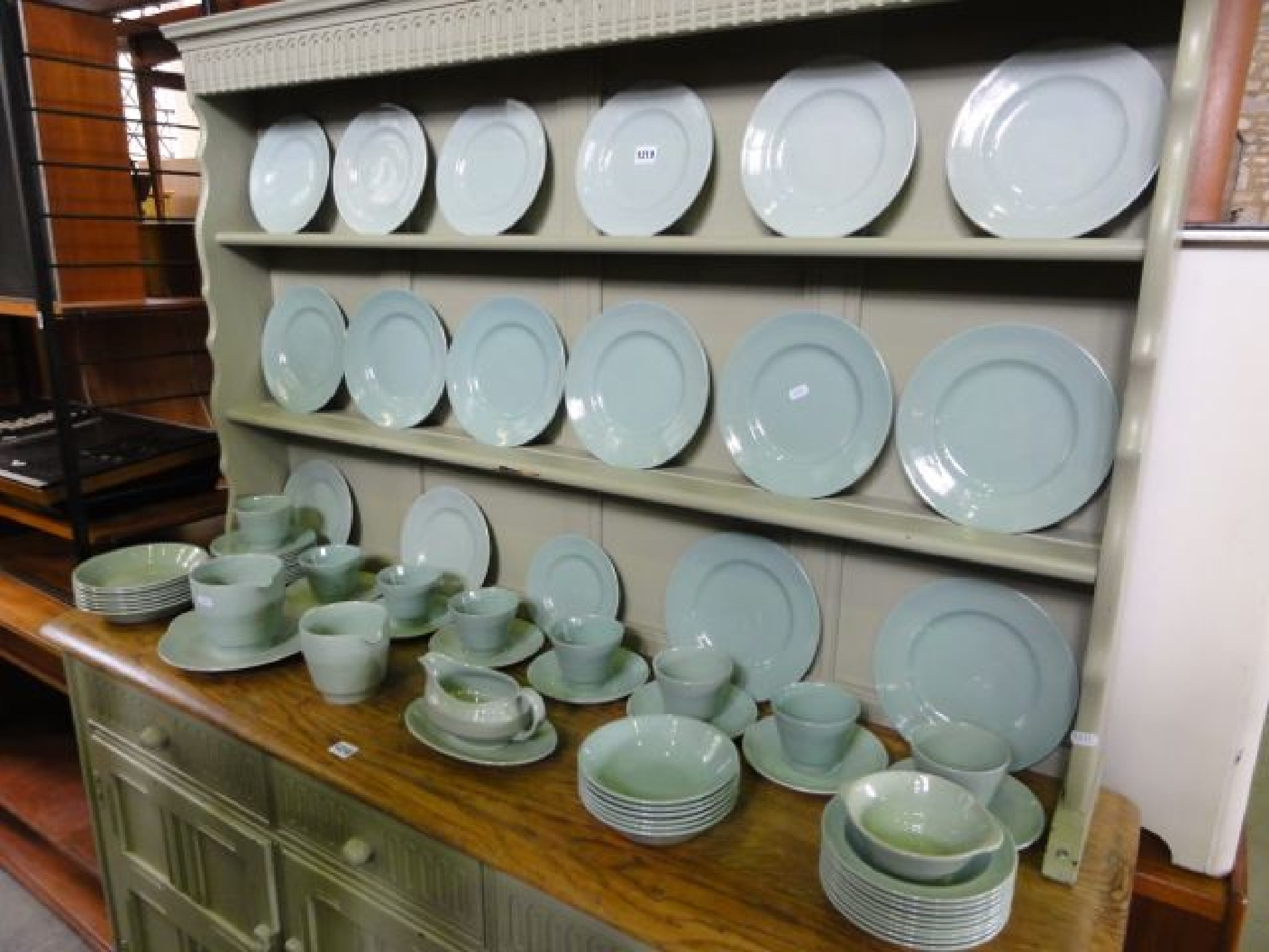 Appraisal: A quantity of green glazed Wood's Beryl tea and dinnerwares