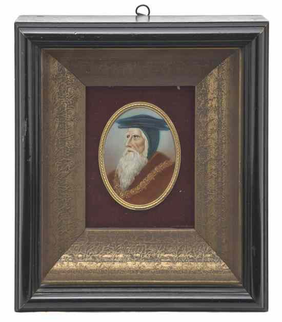 Appraisal: A Portrait Miniature on Ivory depicting a bearded man in