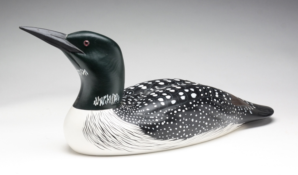 Appraisal: CARVED LOON BY DAVE FRIER Macomb Illinois th quarter th