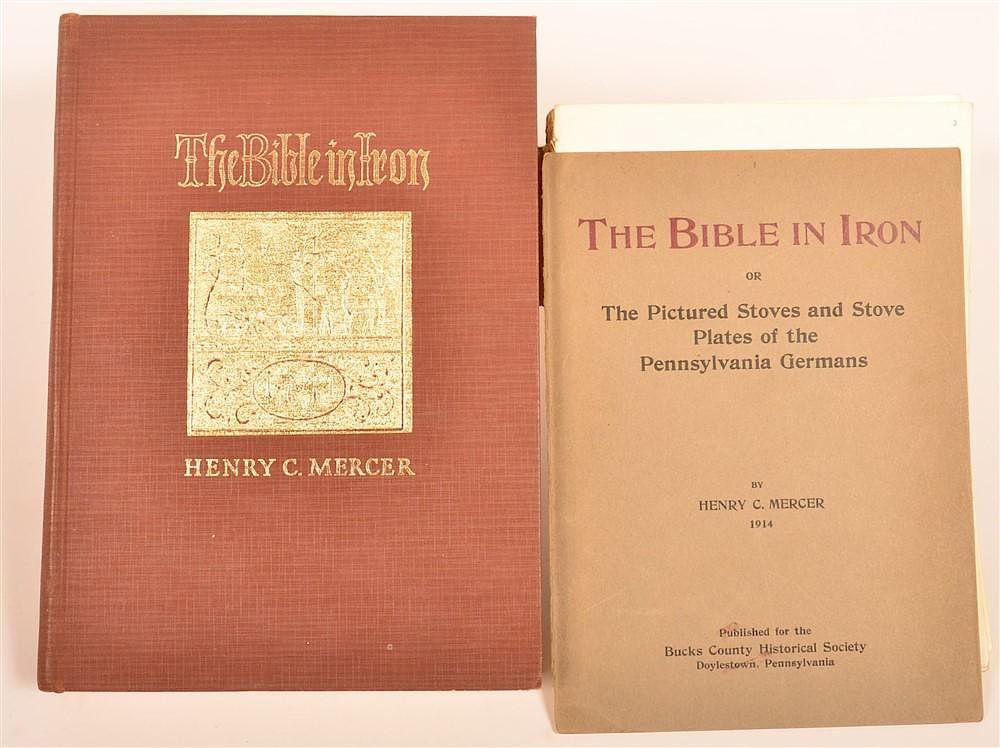 Appraisal: vols Mercer's Bible in Iron -- Stoveplates Mercer The Bible