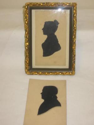 Appraisal: ENGLISH SCHOOL Silhouette Portrait of a Lady profile to the