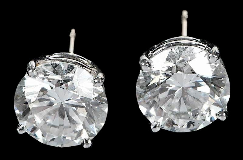 Appraisal: kt Gold Diamond Stud Earrings each with one round brilliant