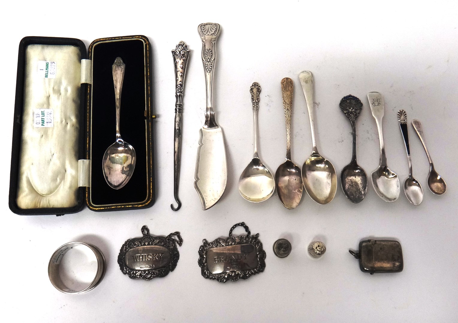 Appraisal: Silver and silver mounted wares comprising a large King's pattern