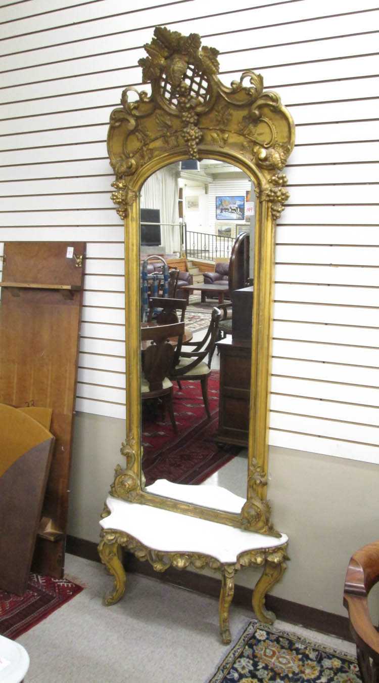 Appraisal: A VICTORIAN GILTWOOD AND GESSO PIER MIRROR ON STAND American