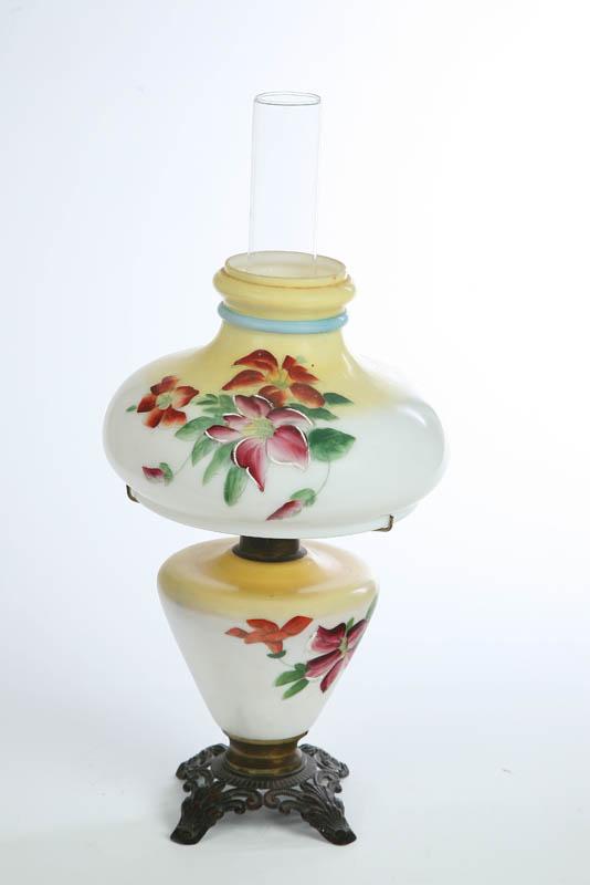 Appraisal: GONE WITH THE WIND LAMP Brass base with milk glass