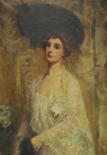 Appraisal: DODGE William Oil on Canvas Portrait of a Society Woman