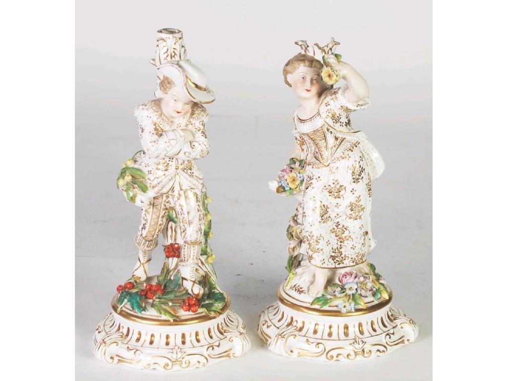 Appraisal: PAIR OF LATE NINETEENTH EARLY TWENTIETH CENTURY GERMAN FLORAL ENCRUSTED