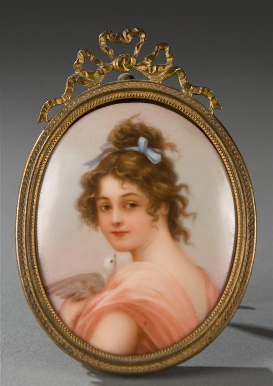 Appraisal: Hutschenreuther handpainted porcelain miniatures of idealized graces Second half of