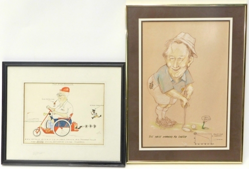 Appraisal: Howie thC Norman style The Mind Boggles caricature watercolour cm