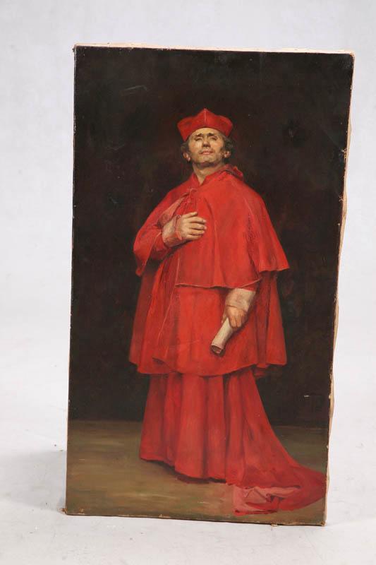 Appraisal: OIL PAINTING Full length portrait of a Catholic cardinal Unsigned