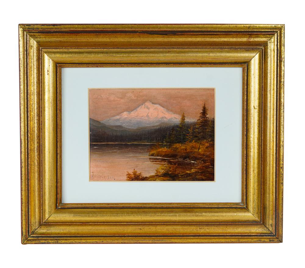 Appraisal: CHARLES DORMAN ROBINSON MT SHASTA SUNSET oil on board signed