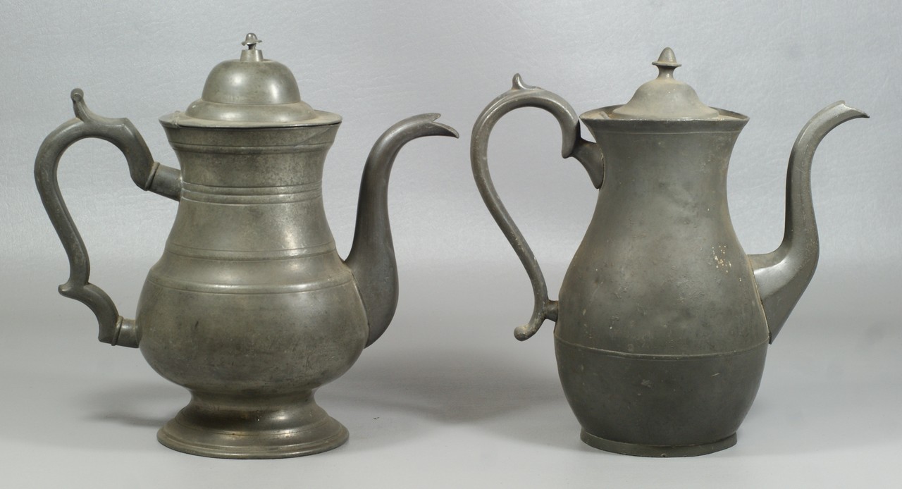 Appraisal: American pewter coffee pots one marked Griswold the other unmarked