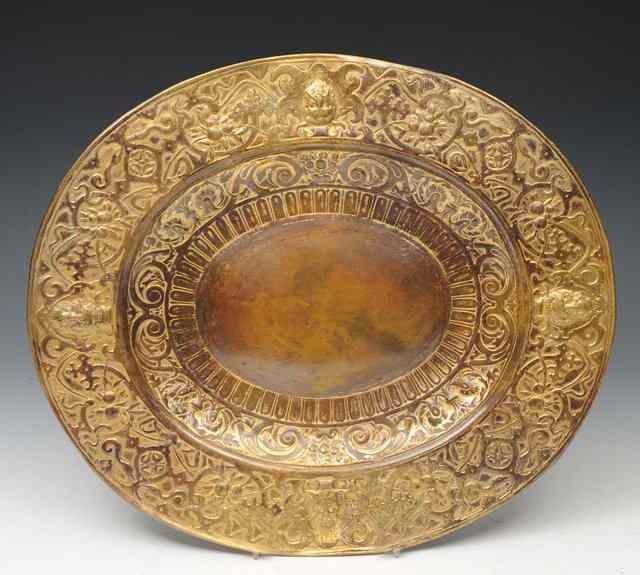 Appraisal: A LATE TH EARLY TH CENTURY AUSTRO-HUNGARIAN OVAL GILT BRONZE