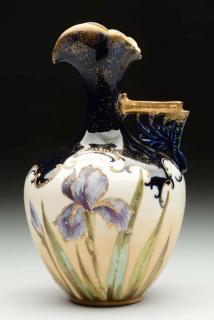 Appraisal: Amphora R ST K Vase Iris motif Marked Excellent -