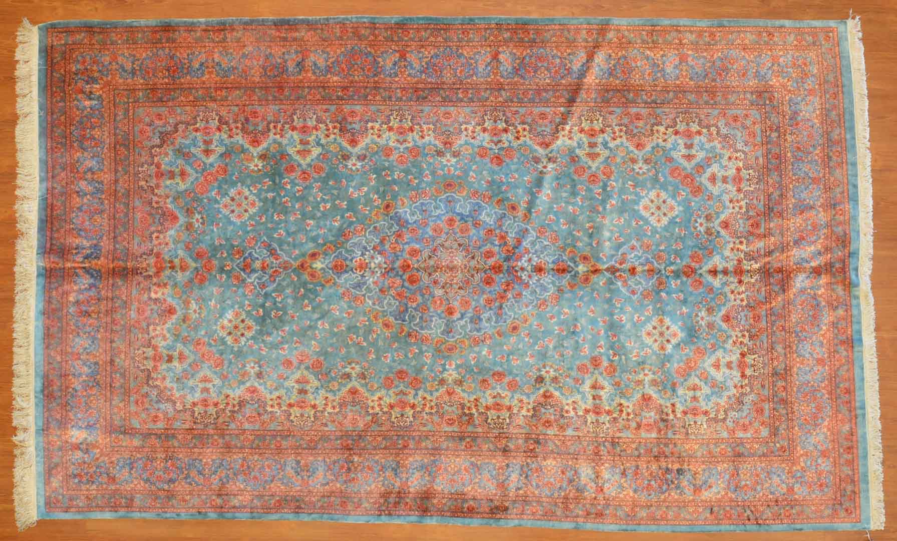 Appraisal: Very fine silk Qum rug approx x Iran circa Condition