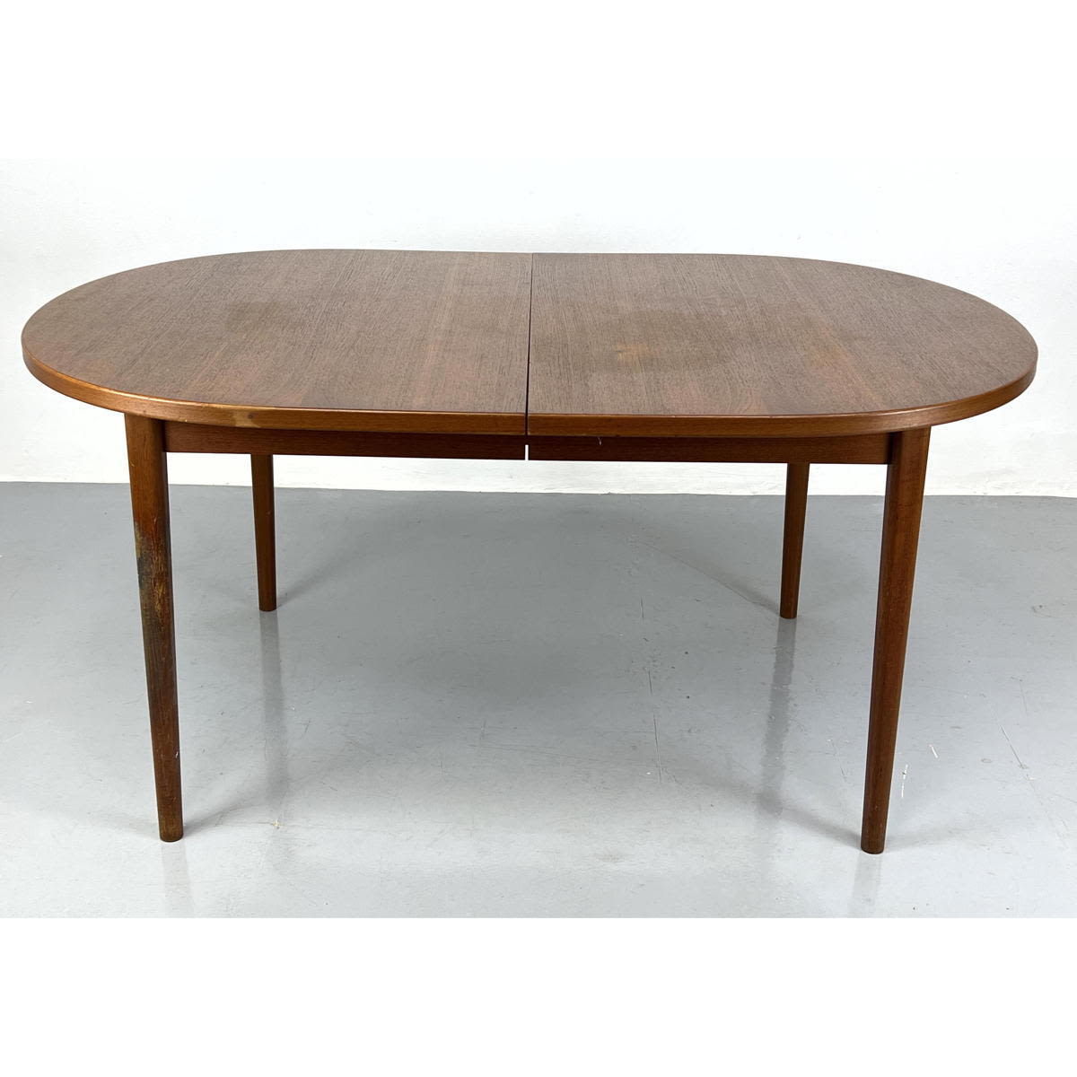 Appraisal: Danish Modern Oval Teak Dining Table under top leaf storage