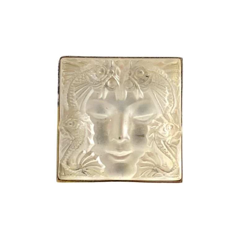 Appraisal: Lalique Sterling Silver Square Charm Lalique Sterling Silver Square Charm