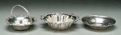 Appraisal: Three pieces sterling hollowware Weidlich bowl with rose decoration monogram