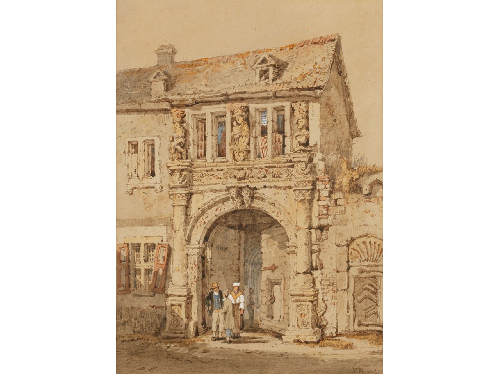 Appraisal: SAMUEL PROUT Buildings in Normandy signed and the reverse inscribed