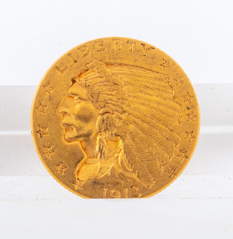 Appraisal: UNITED STATES QUARTER EAGLE GOLD COIN Die struck gold coin