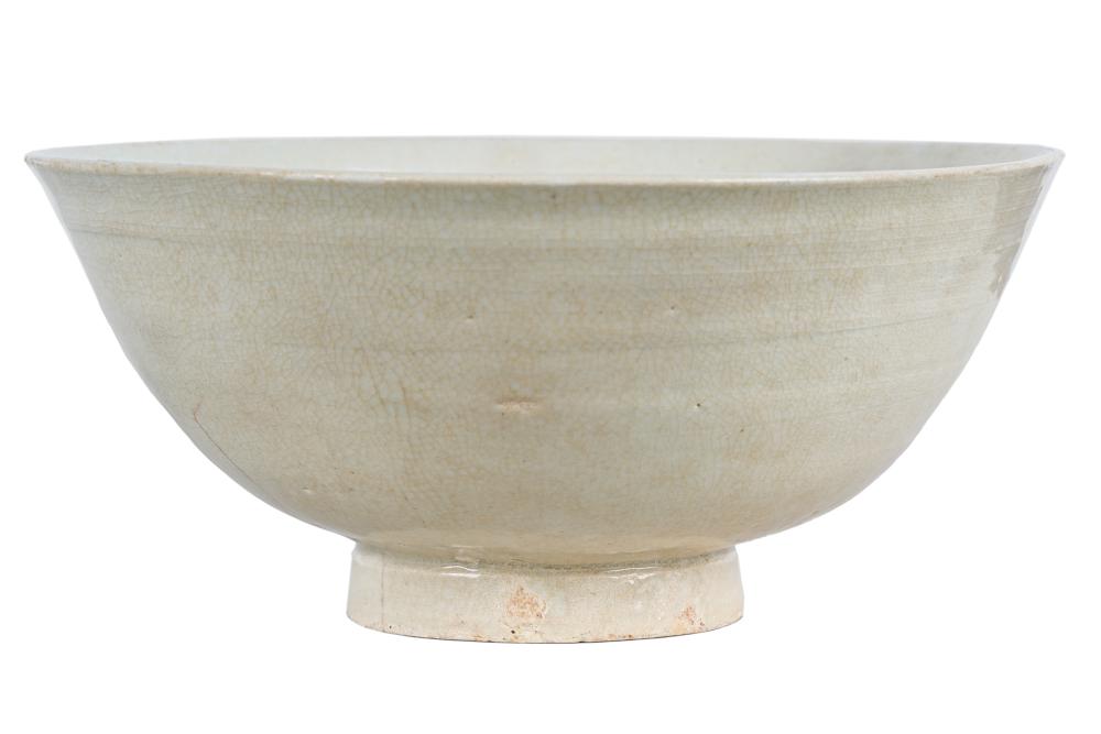 Appraisal: WHITE-GLAZED KOREAN CERAMIC BOWLCondition with crack to foot and inner