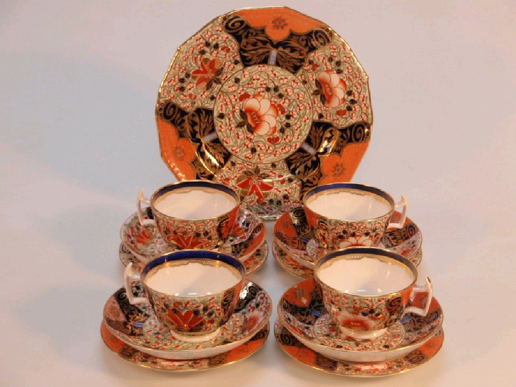 Appraisal: A Sampson Hancock Derby part tea service comprising four cup