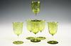 Appraisal: SET PCS GREEN CUT TO CLEAR CRYSTAL GLASSWARE - Set