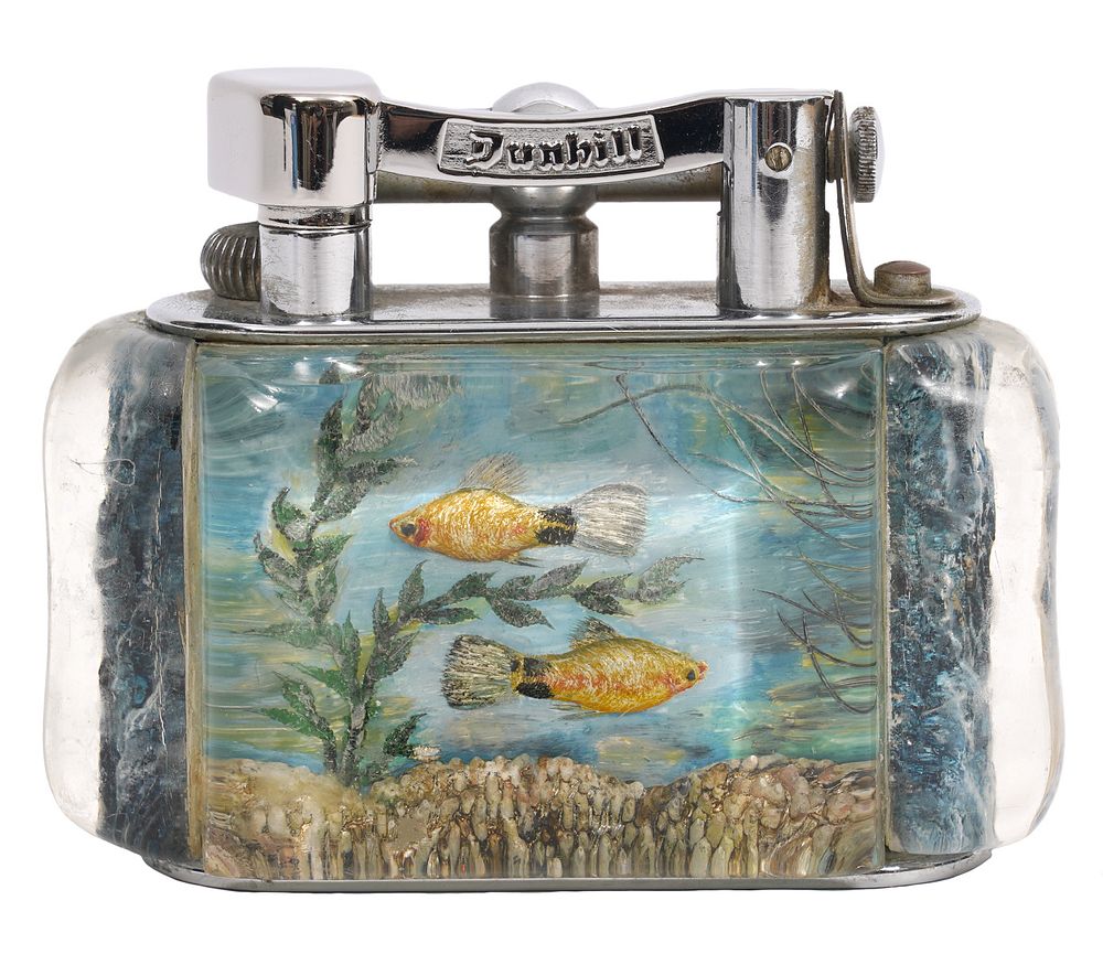 Appraisal: Dunhill Aquarium Table Lighter Dunhill English aquarium table lighter in