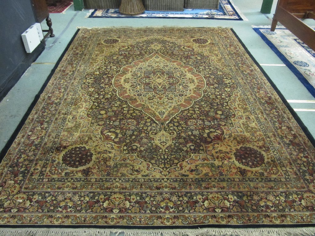 Appraisal: Persian 'Keshan' floral decorated carpet