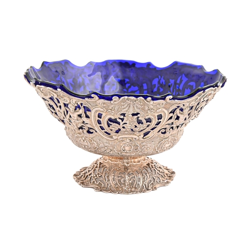 Appraisal: A Dutch cast openwork silver fruit bowl chased with figures