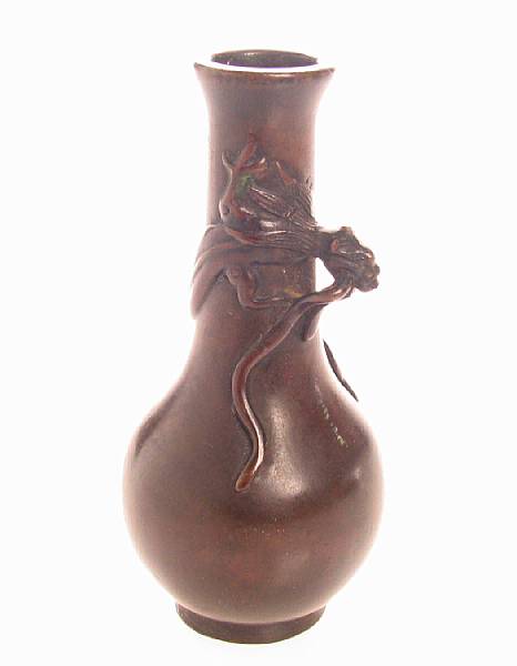 Appraisal: A Japanese small bronze vase height in width in depth