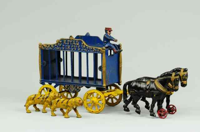 Appraisal: HUBLEY ROYAL CIRCUS CAGE WAGON Cast iron blue cage style