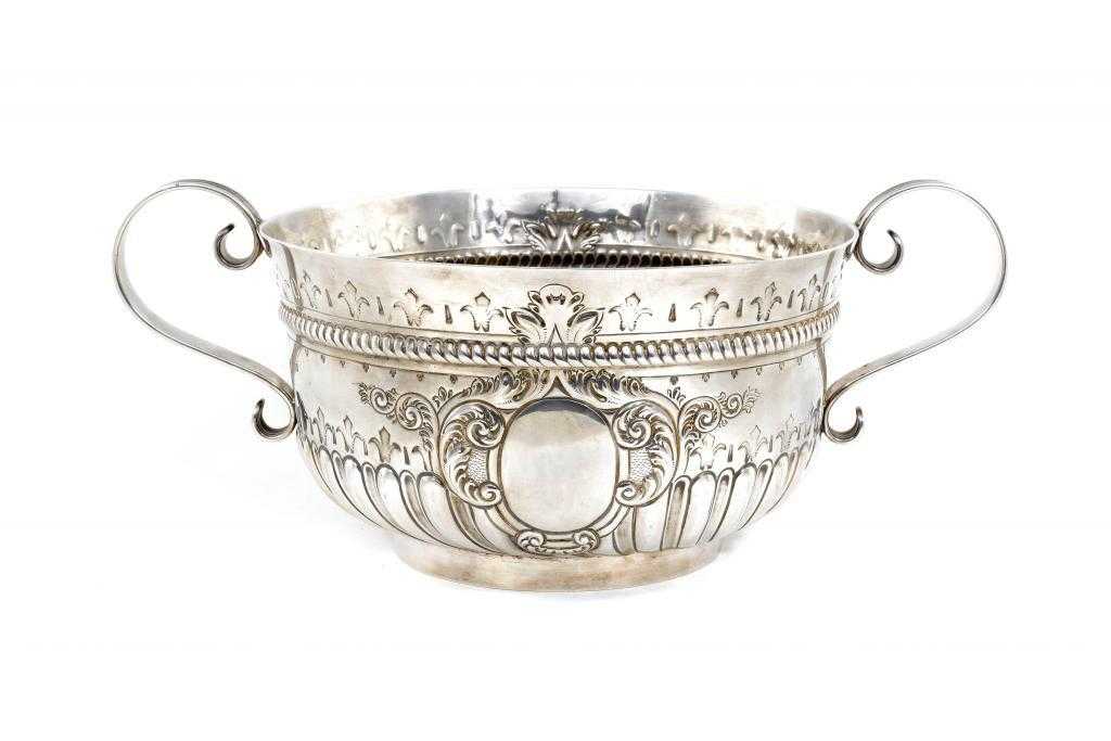 Appraisal: AN UNUSUAL VICTORIAN PUNCH BOWL IN THE FORM OF A