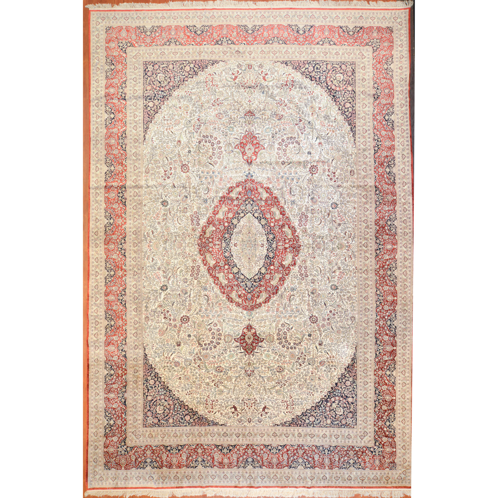 Appraisal: SILK KASHMIR CARPET INDIA X Fourth quarter- th century hand-knotted